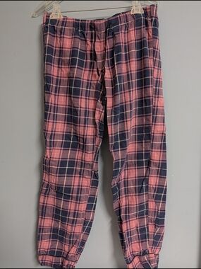 J. Crew Plaid Pink and Navy Flannel Pajama Pants XS